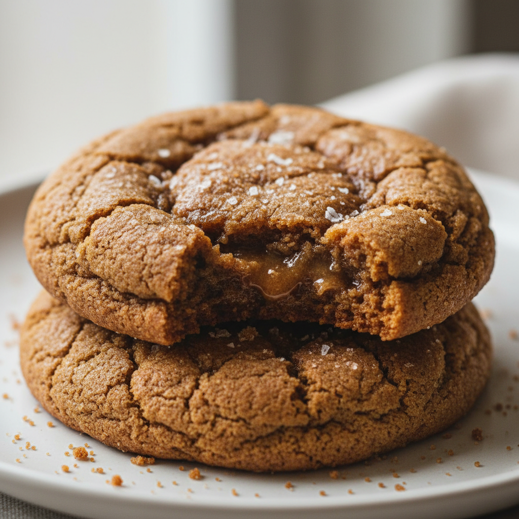 Warm brown sugar cookies, soft and chewy, with slightly crisp edges, arranged on a cooling rack.