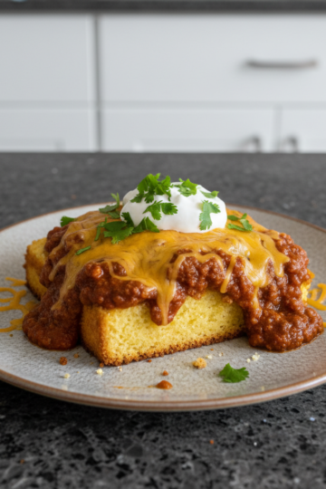 A hearty bowl of `leftover chili recipe` garnished with cheese and green onions, ready to eat.