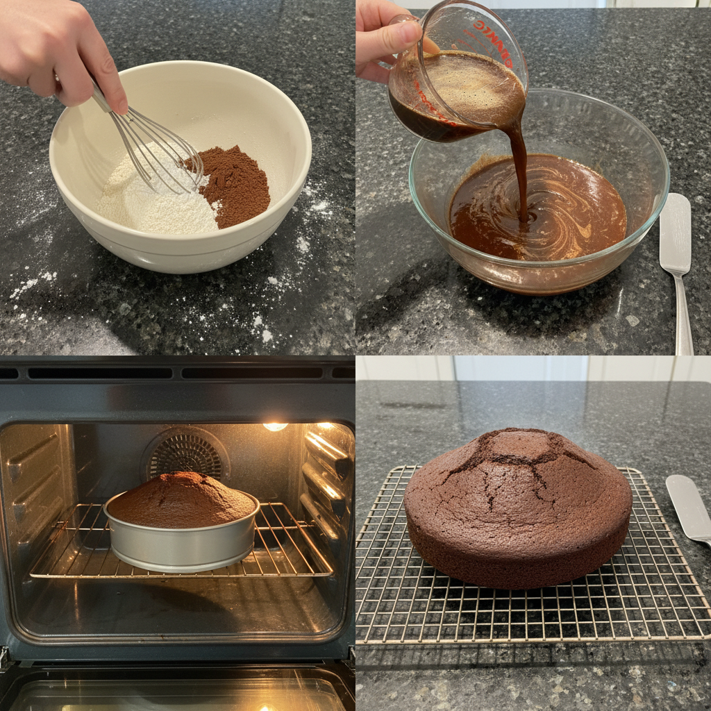 guinness-chocolate-cake-irish-buttercream-prep.jpg Dark, rich chocolate cake batter being mixed in a large bowl, a key step for Guinness Chocolate Cake with Irish Buttercream.