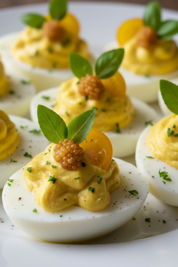 Vibrant green Shamrock Deviled Eggs arranged on a platter, ready for a festive St. Patrick's Day celebration.